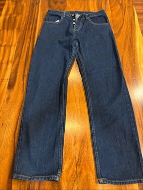 Women's Boyfriend Jeans in Dark Blue Denim